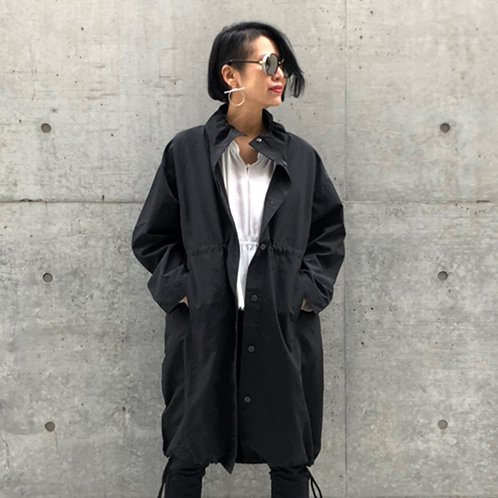 ヨーコモリモト はっ水 ポケッタブル スタンドカラーコート- ショップ