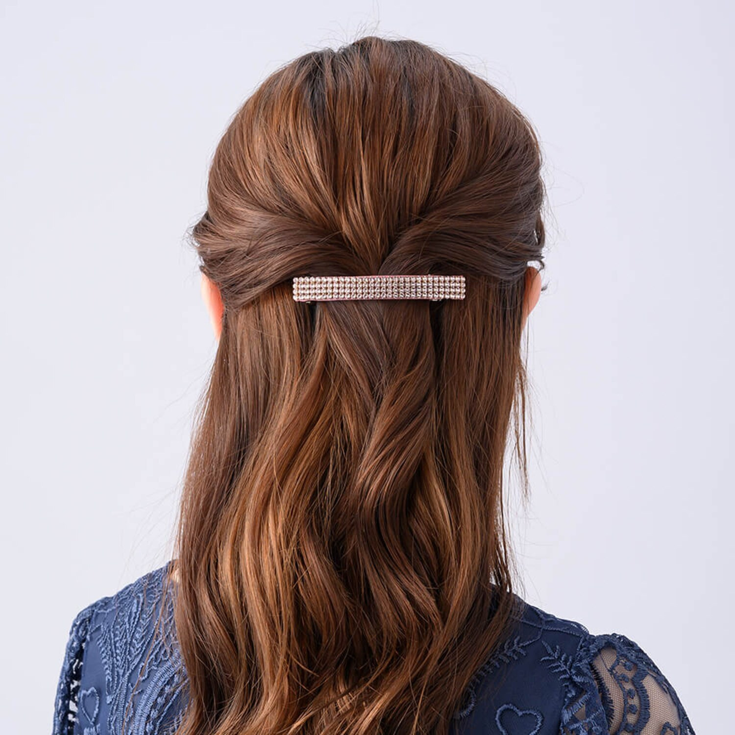 コンプレックス・ビズ クリスタルガラス メッシュレイヤー バレッタ