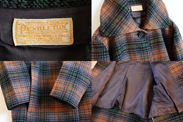 ビンテージ PENDLETONペンドルトン チェック ウール コート
