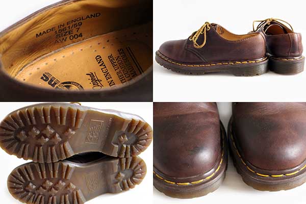 英国製 DR.MARTENSドクターマーチン 4ホール レザーシューズ 焦げ茶