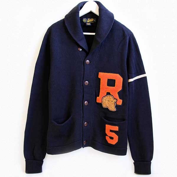 00s Rugby ラルフローレン パッチ付き ショールカラー コットンニット