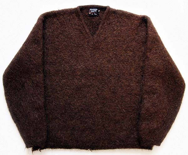 60s Penneys TOWNCRAFT Vネック モヘヤ ニット セーター 焦げ茶
