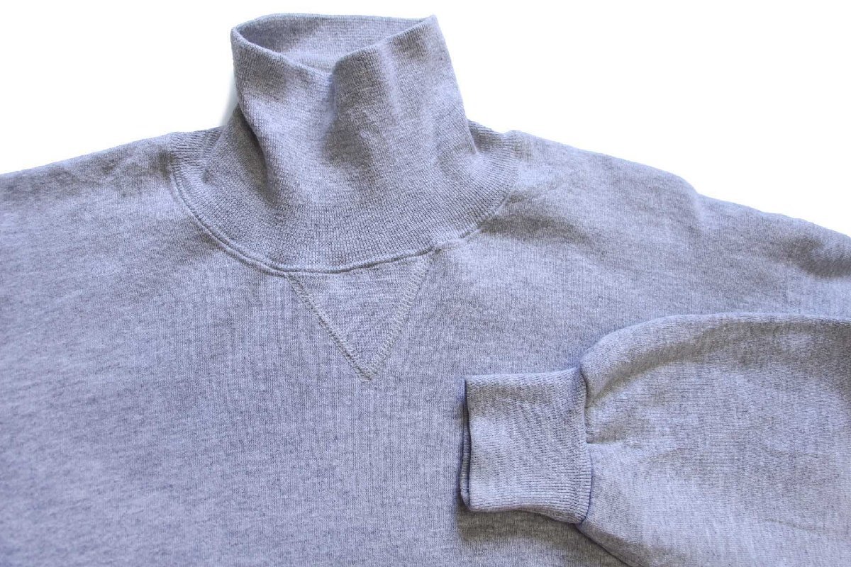 90s USA製 RUSSELLラッセル 無地 タートルネック 前V スウェット 杢