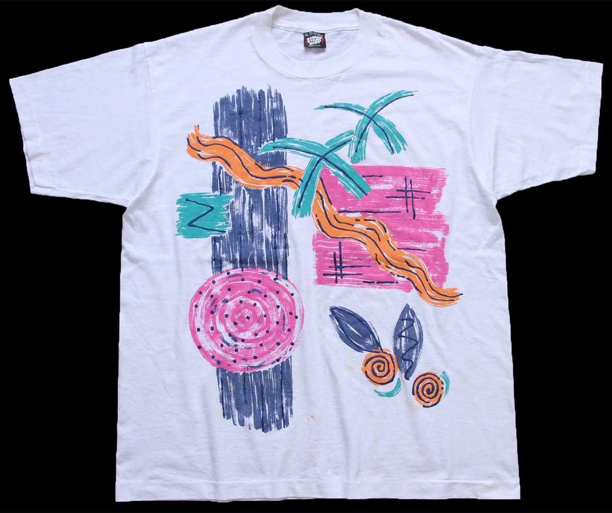 90s USA製 アート Tシャツ 白 XL - Sixpacjoe Web Shop
