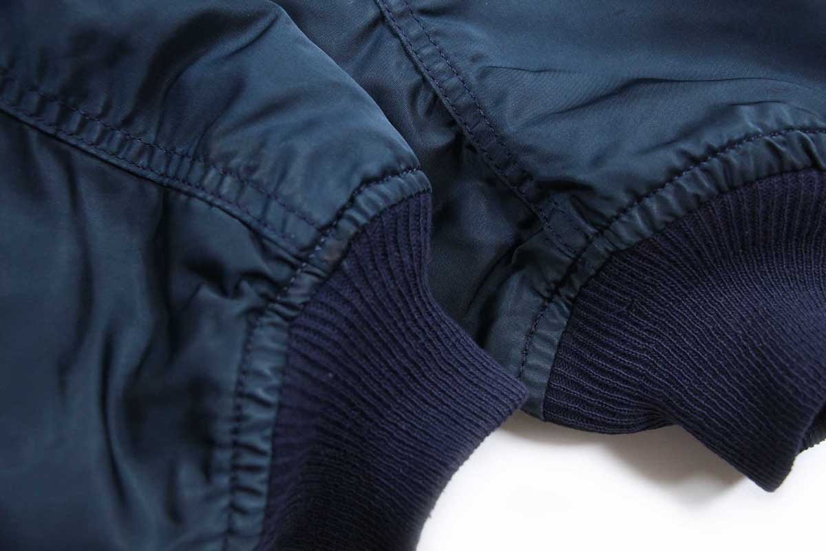 90s USA製 ALPHAアルファ パッチ付き MA-1 フライトジャケット 紺 XXL