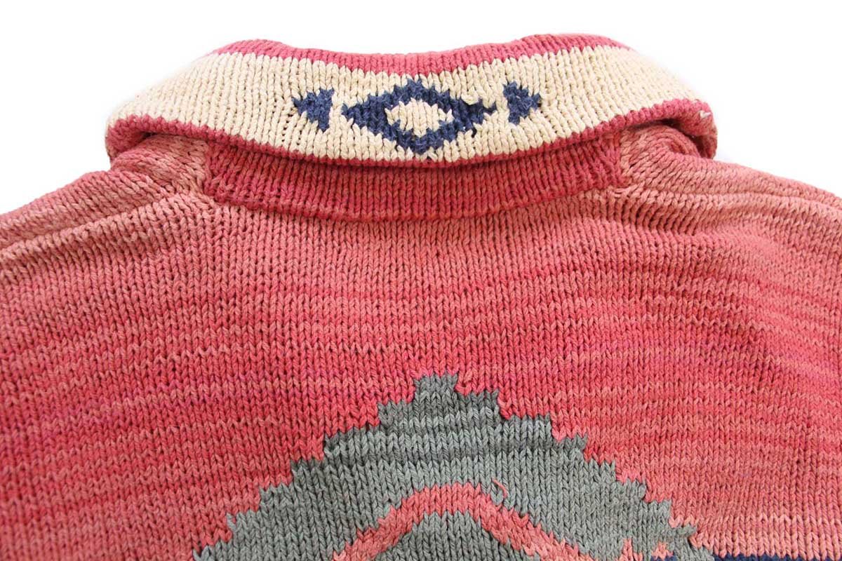 00s LAUREN ラルフローレン ネイティブ柄 ショールカラー コンチョ