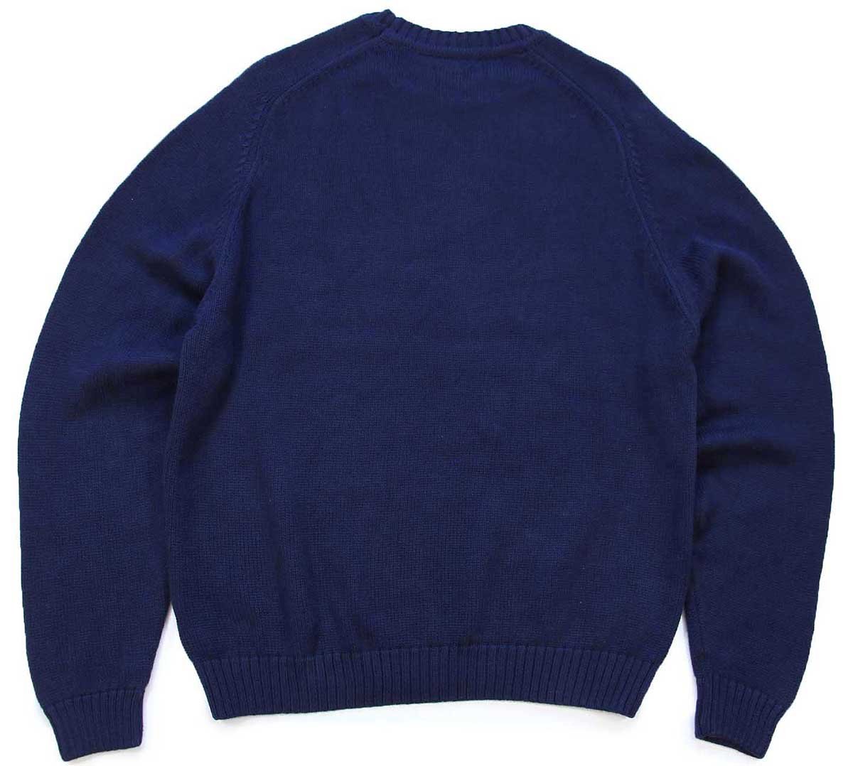 90s USA製 LANDS'ENDランズエンド 編み柄 サドルショルダー コットン