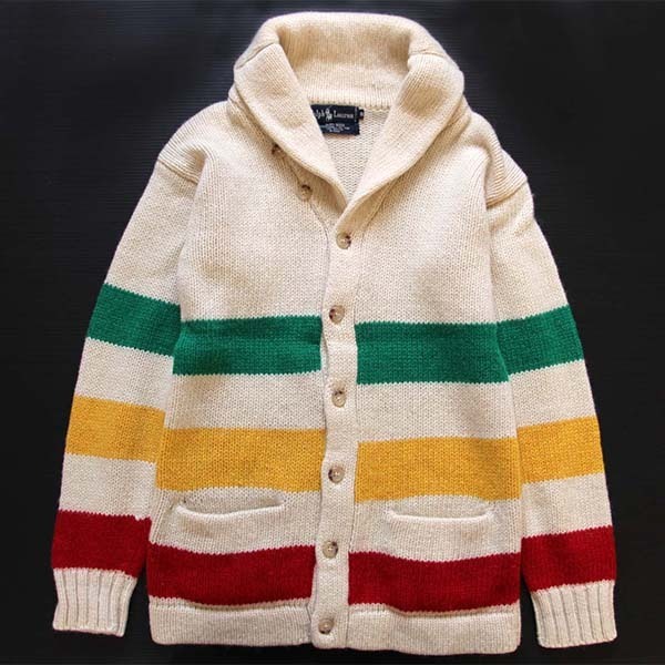 80s ラルフローレン マルチボーダー ショールカラー ローゲージ ウール