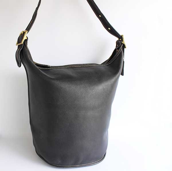 USA製 COACH オールド コーチ バケツ型 レザー ショルダーバッグ 黒 大