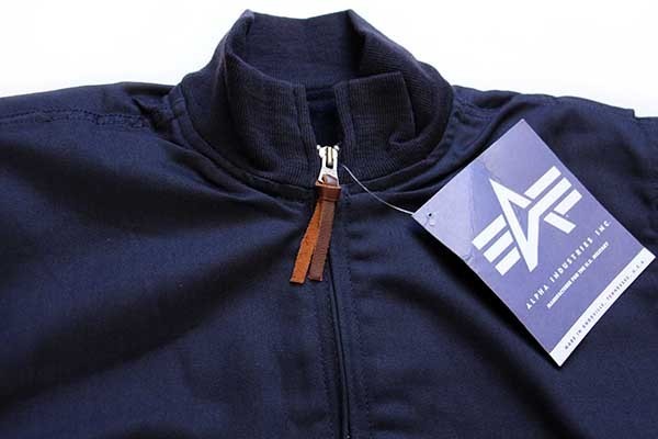 デッドストック☆USA製 ALPHAアルファ タンカースジャケット 紺 36R