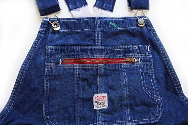 90s USA製 POINTERポインター ローバック デニム オーバーオール w38