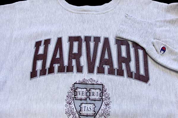 90s USA製 Championチャンピオン HARVARD ビッグロゴ ひび割れプリント