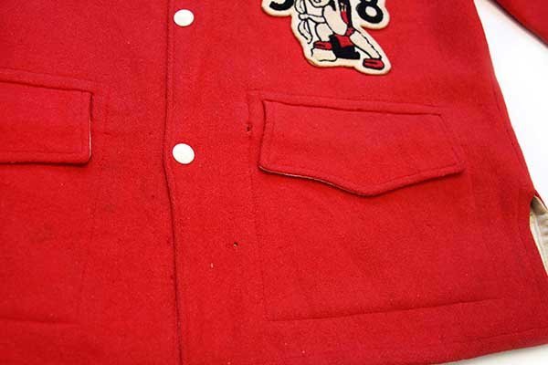 50s インディアン パッチ&チェーン刺繍 リバーシブル メルトン ウール