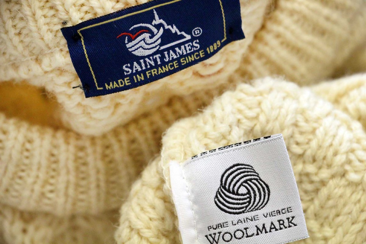 80s フランス製 SAINT JAMESセントジェームス ケーブル編み ウール