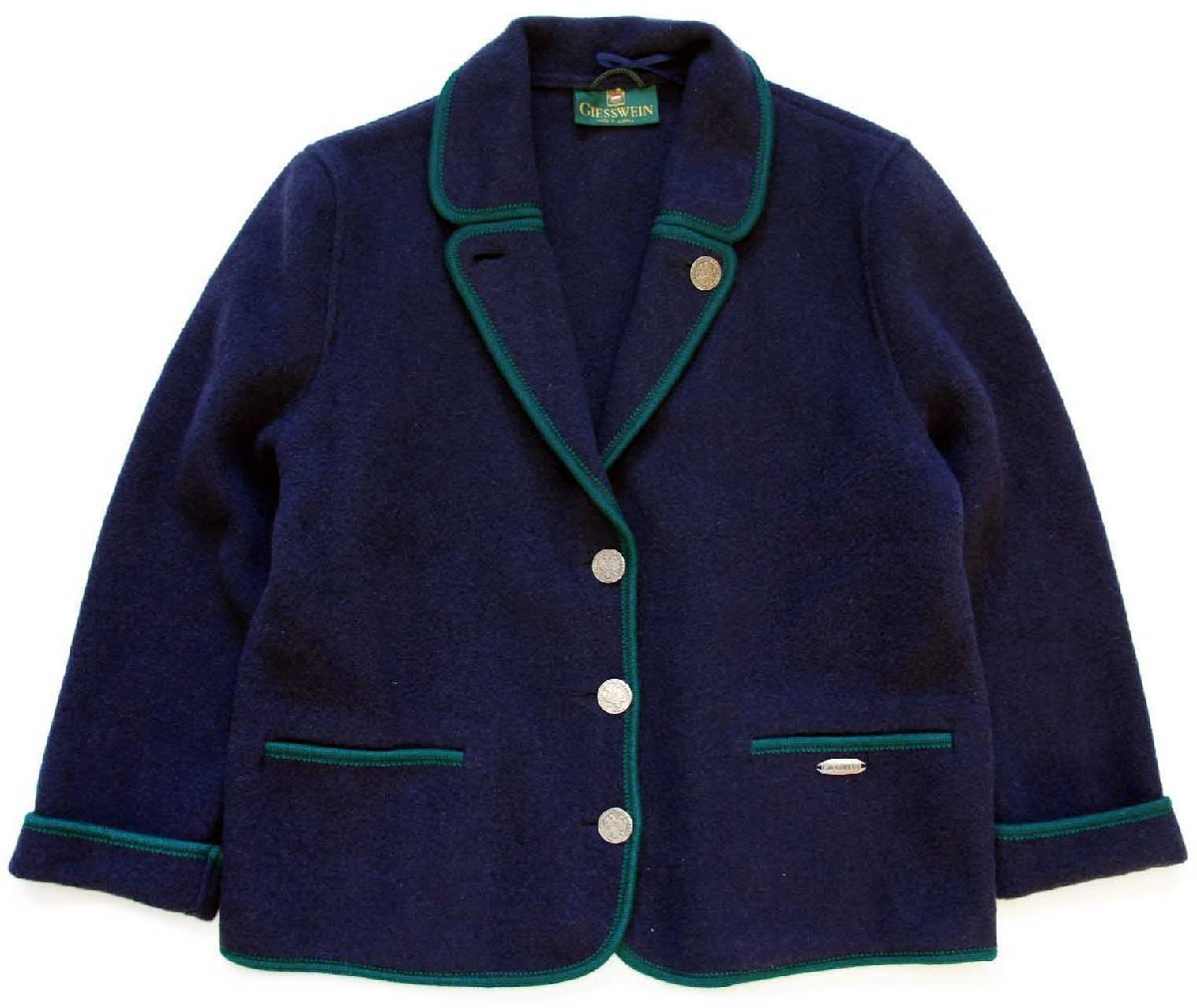 オーストリア製 GIESSWEIN チロリアン ボイルドウール ジャケット 紺