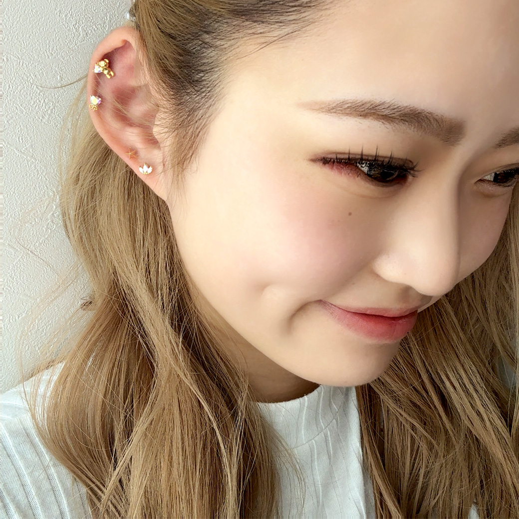 14G 16G ］ぷっくりオーロラ のくまちゃんが可愛いすぎる ストレート