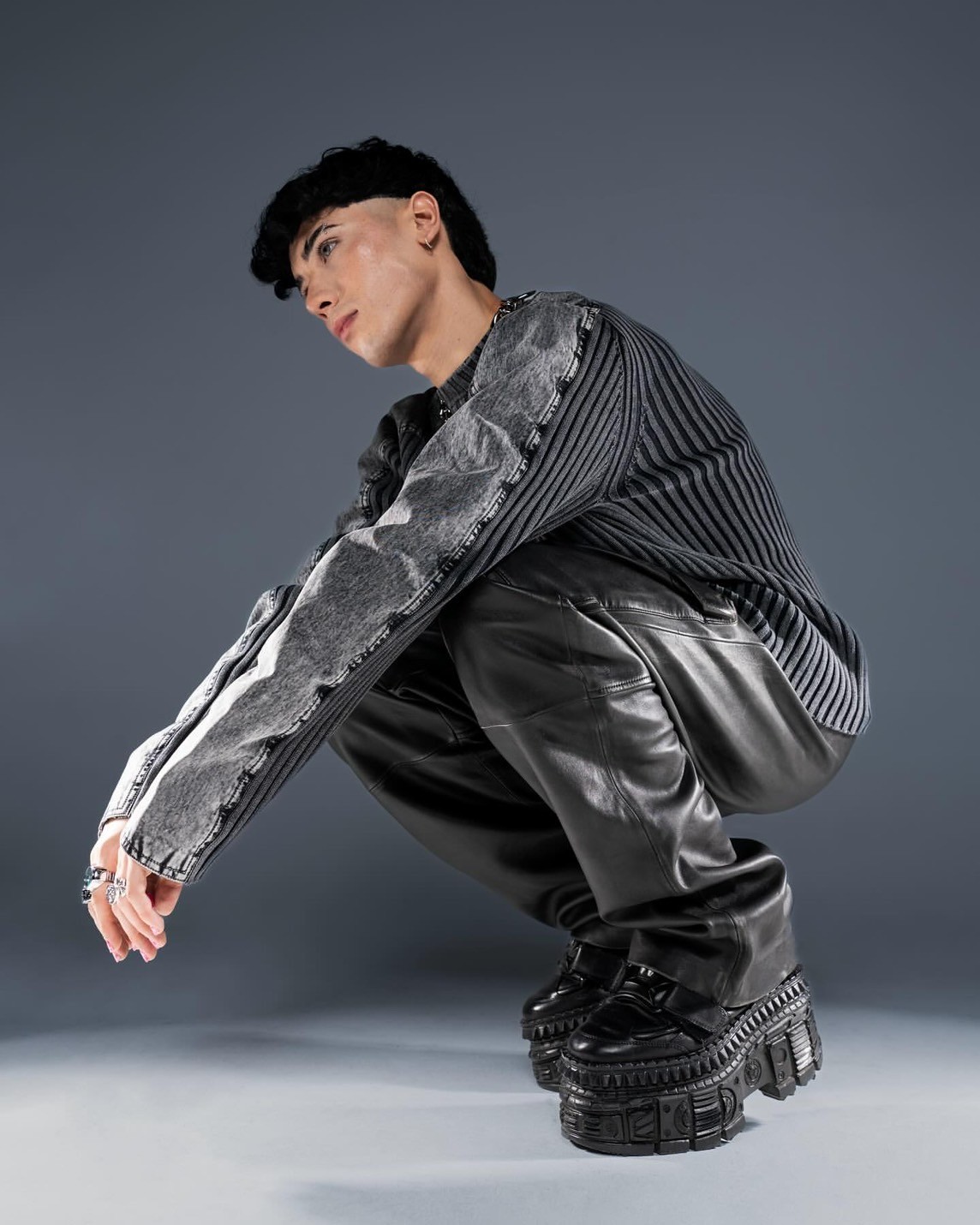 取り寄せ] M-WALL285-S1 / 厚底スニーカー / 本革【NEW ROCK