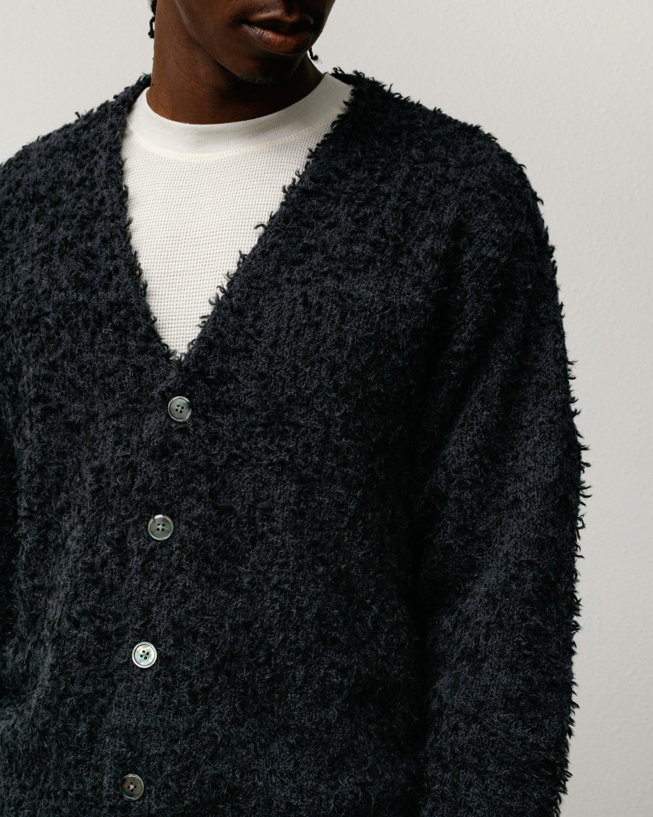 Textured Cardigan – Black | Knits | Stüssy