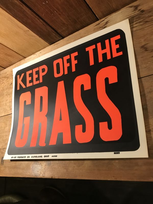 Keep Off The Grass Hardware Sign 看板 ビンテージ 企業 70年代