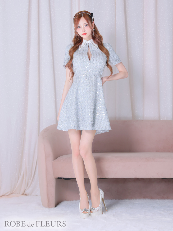 XSサイズあり【ROBE de FLEURS/ローブドフルール】ツイード/ 襟付き