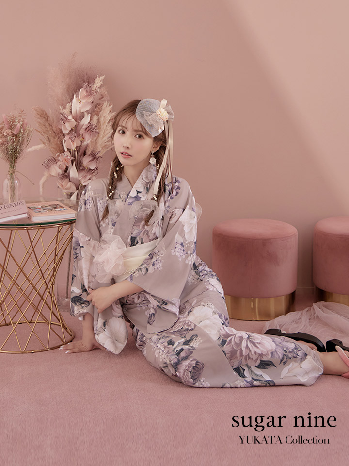 即日発送！】【浴衣】大人スウィートフラワー 牡丹柄 浴衣 【浴衣3点