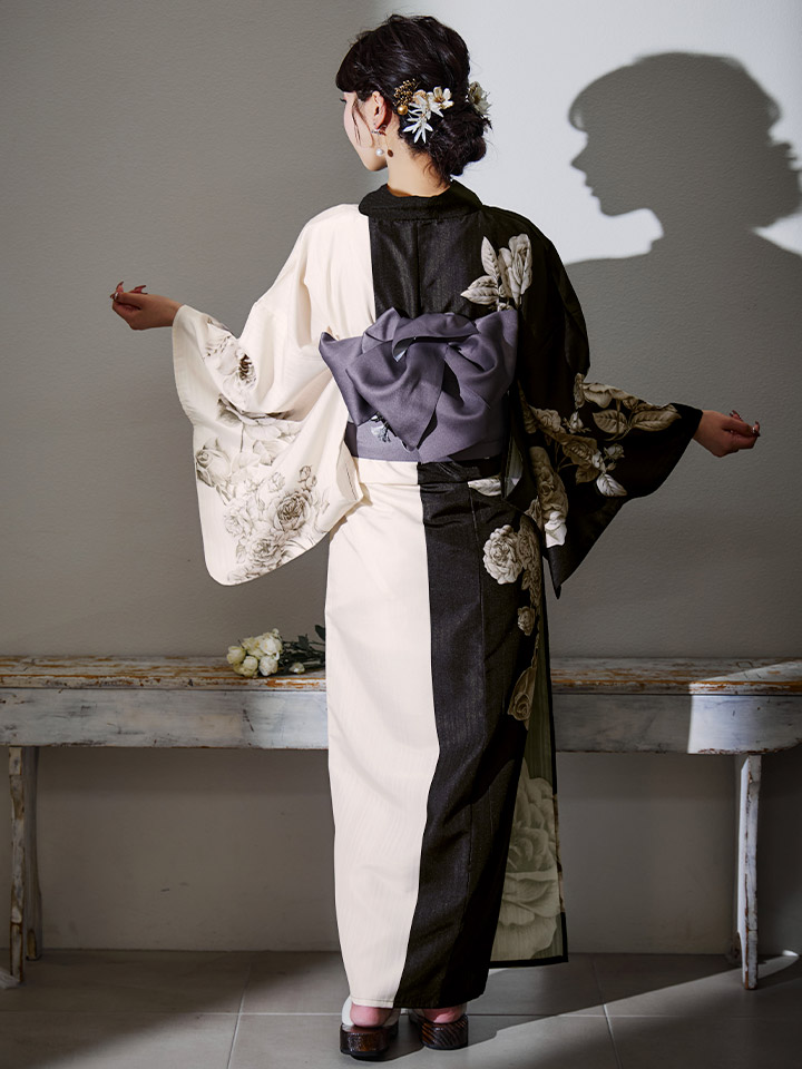 残りわずか！】【即日発送】【Riuコラボ】ツートンカラーローズ浴衣