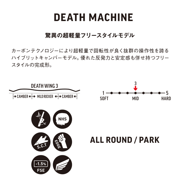 デスレーベル(DEATH LABEL) 22-23モデル ボード DEATHMACHINE