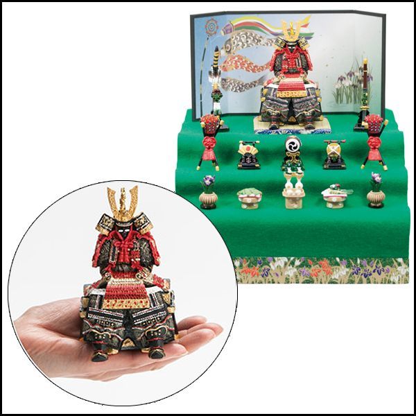 送料無料！五月人形鎧大赤新三段飾りOKD-5267