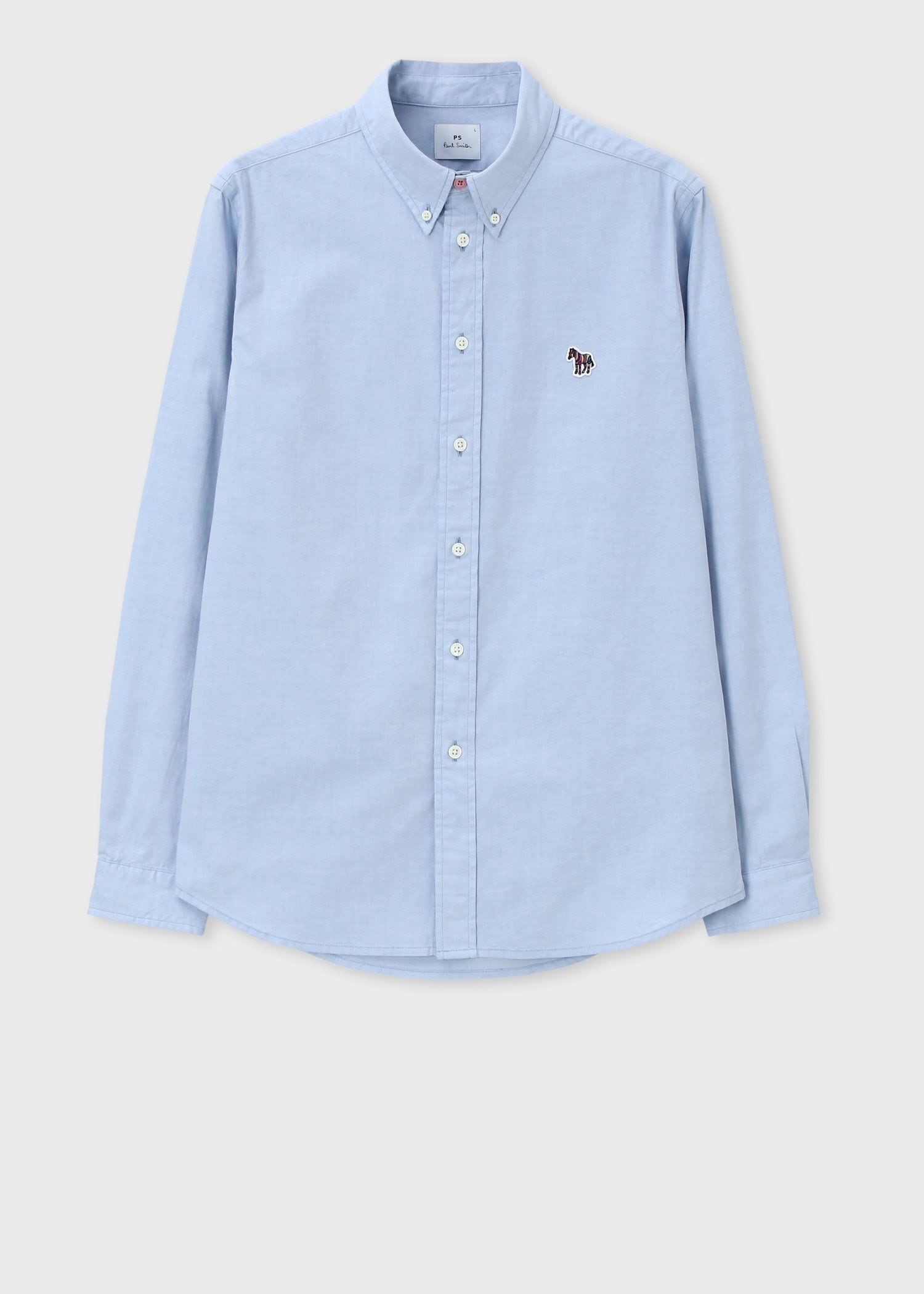 Sports Stripe Zebra” ワンポイント 長袖シャツ（ライトブルー