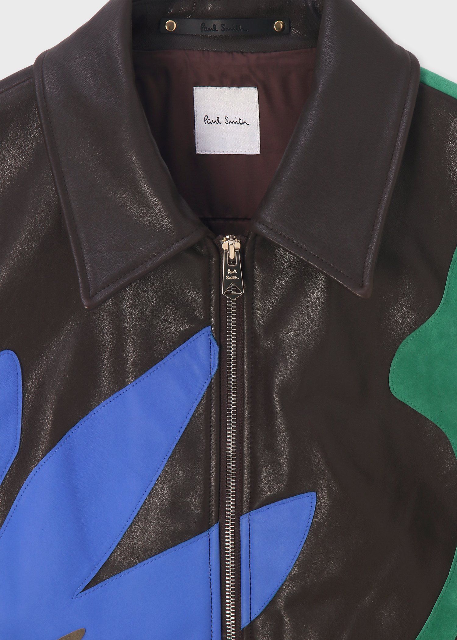 カラーブロックフローラル レザーブルゾン ｜ポール・スミス