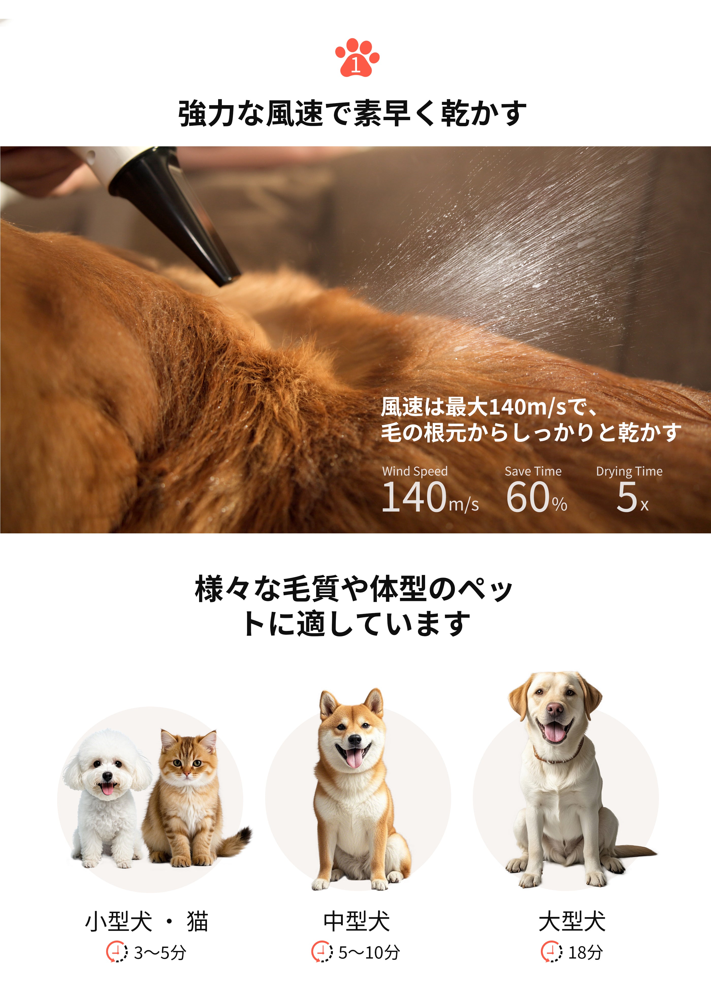 犬 ドライヤー, ペット ドライヤー, ペット乾燥機 L400 | Petaboo
