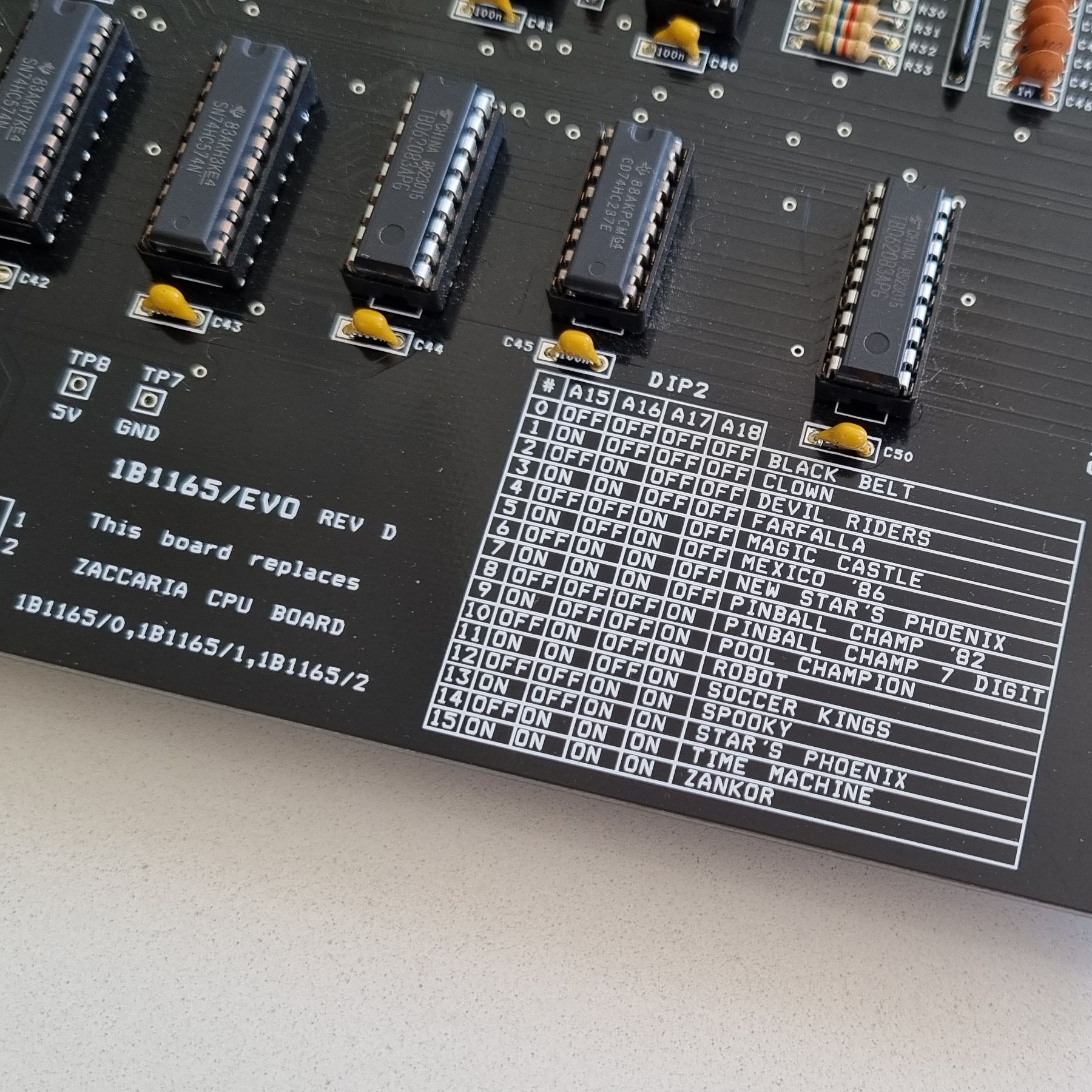 New Zaccaria CPU board 1B1165/evo for G2 pinball machines (black