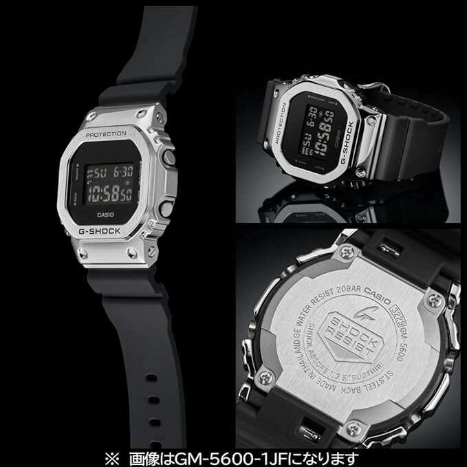 CASIO G-SHOCK METAL COVERED DIGITAL ALL BLACK MEN WATCH GM-5600B