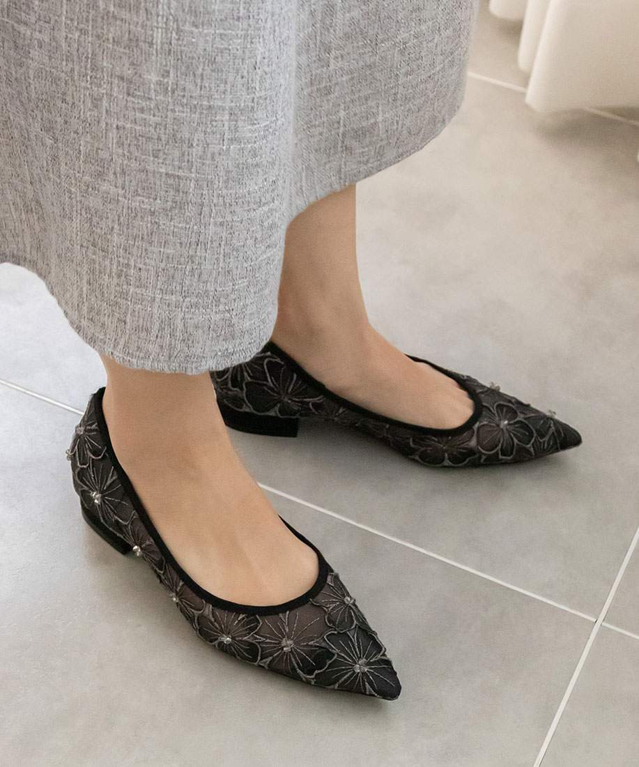 SALE】シアーフラワーフラットパンプスRANDA公式サイト