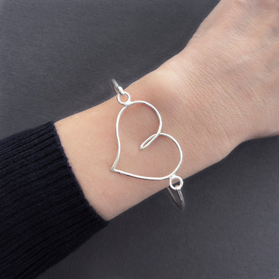Love Loop Sterling Silver Heart Bracelet - Reveka Rose