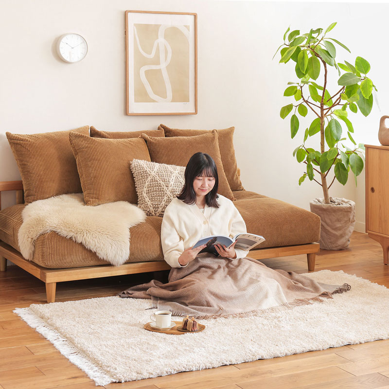 洗える 高密度ボリュームラグマット LUCE Natural ｜家具・インテリア