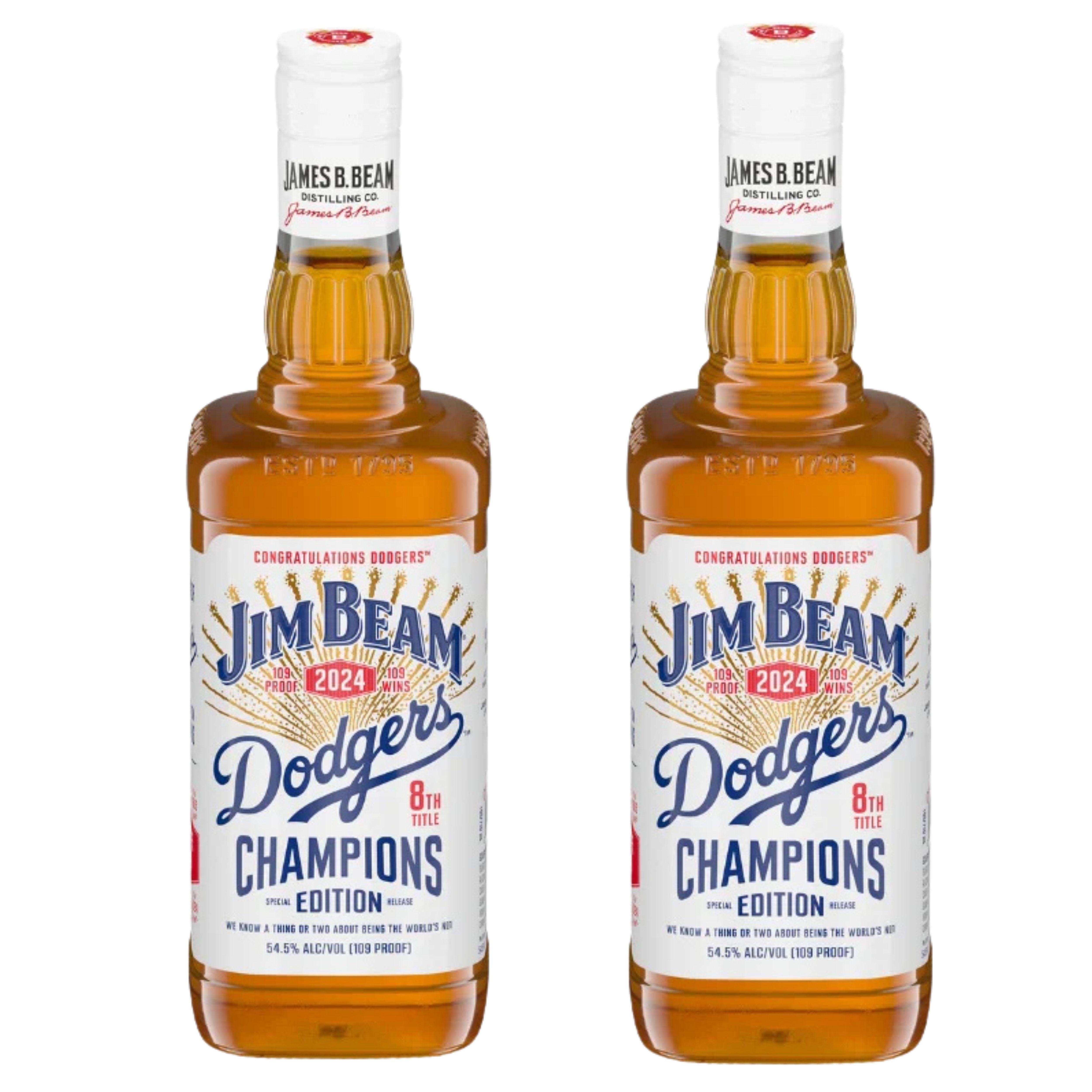 Jim Beam Bourbon LA Dodgers Edition 2 Bottle Bundle – Remedy Liquor