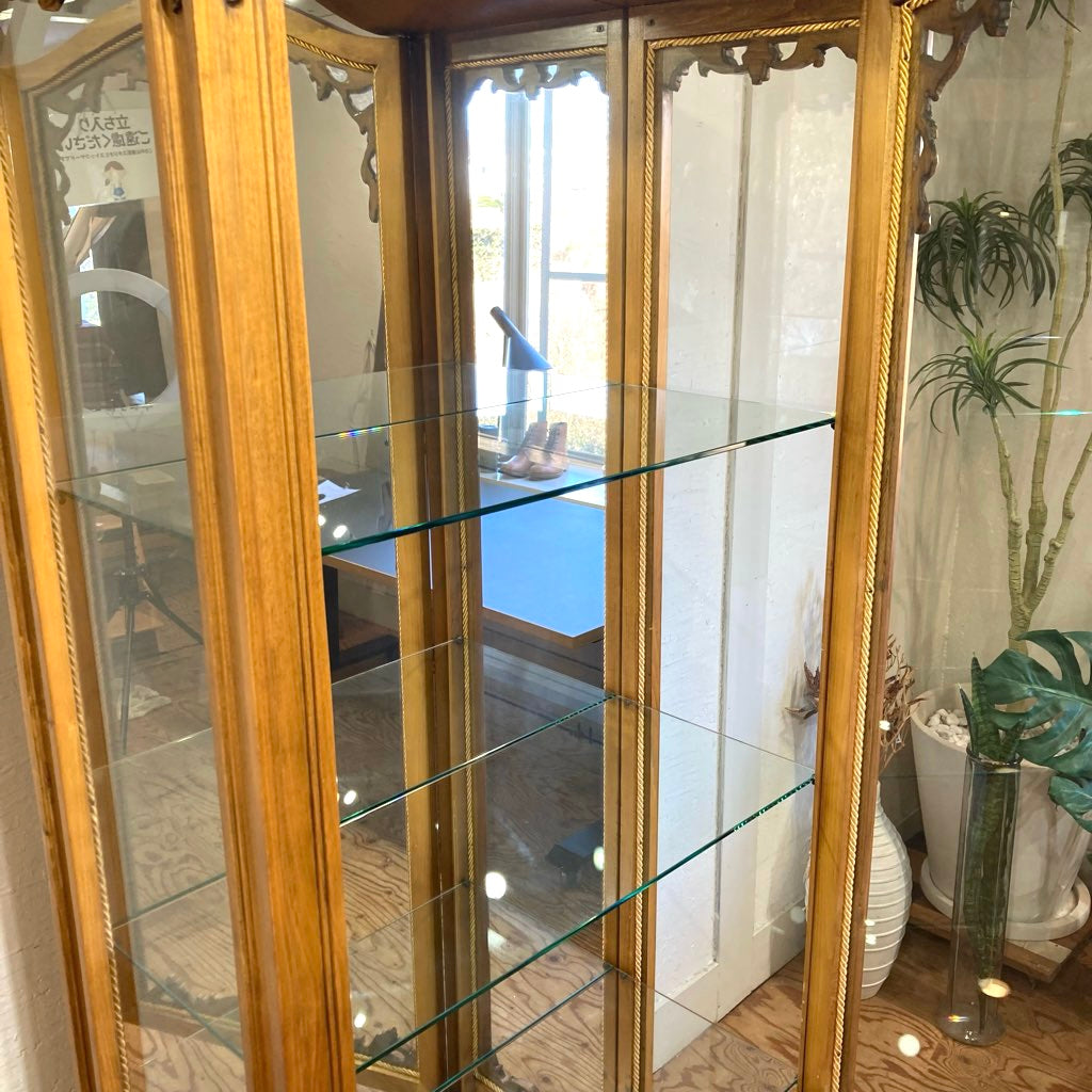 ロココ調 クラシック 飾り棚 キャビネット 中古 キュリオケース ショー