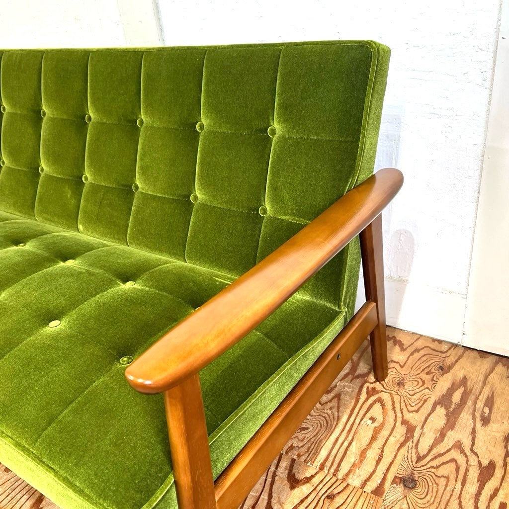 カリモク60 ロビーチェア 2シーター モケットグリーン 2P ソファ 緑