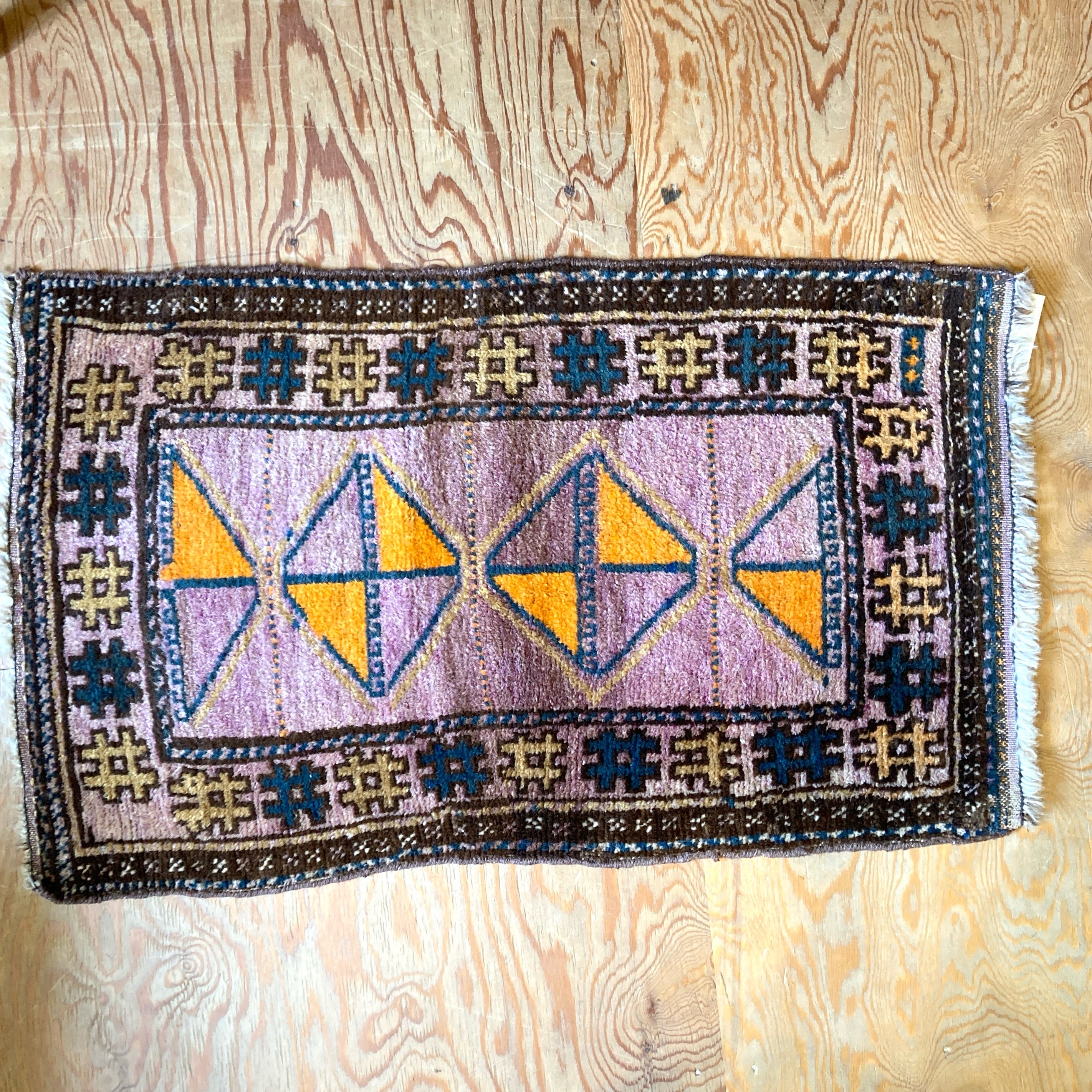 トライバルラグ ウール アフガニスタン ヴィンテージ 中古 ラグ敷物