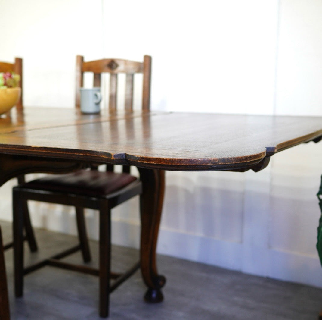 ドローリーフテーブル ダイニングテーブル 伸長式 フランス