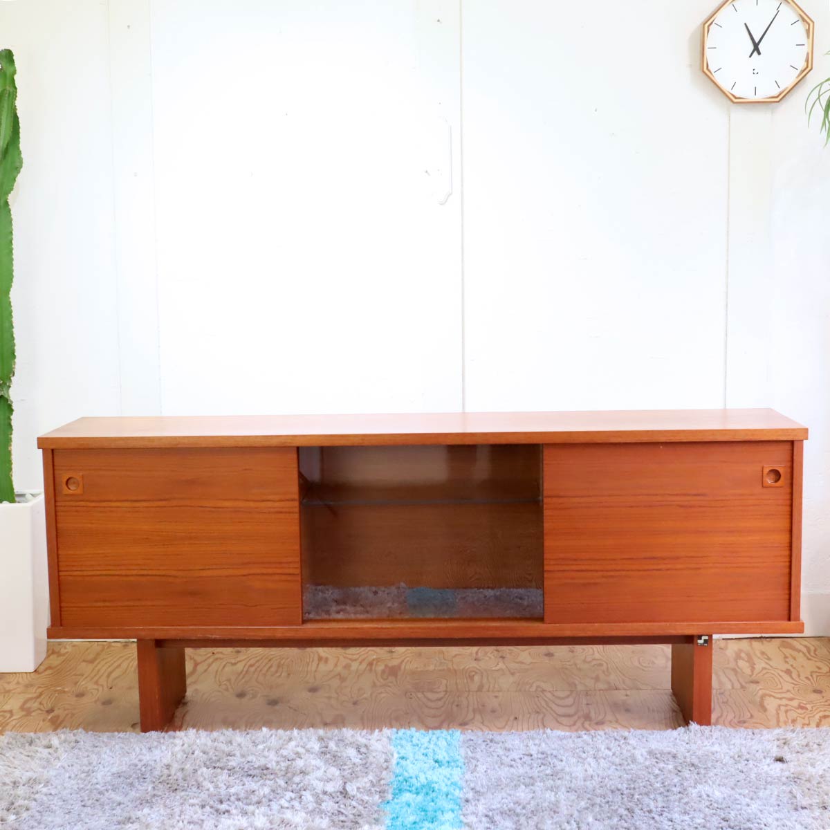 誠工舎 サイドボード キャビネット 飾り棚 チーク材 ジャパン