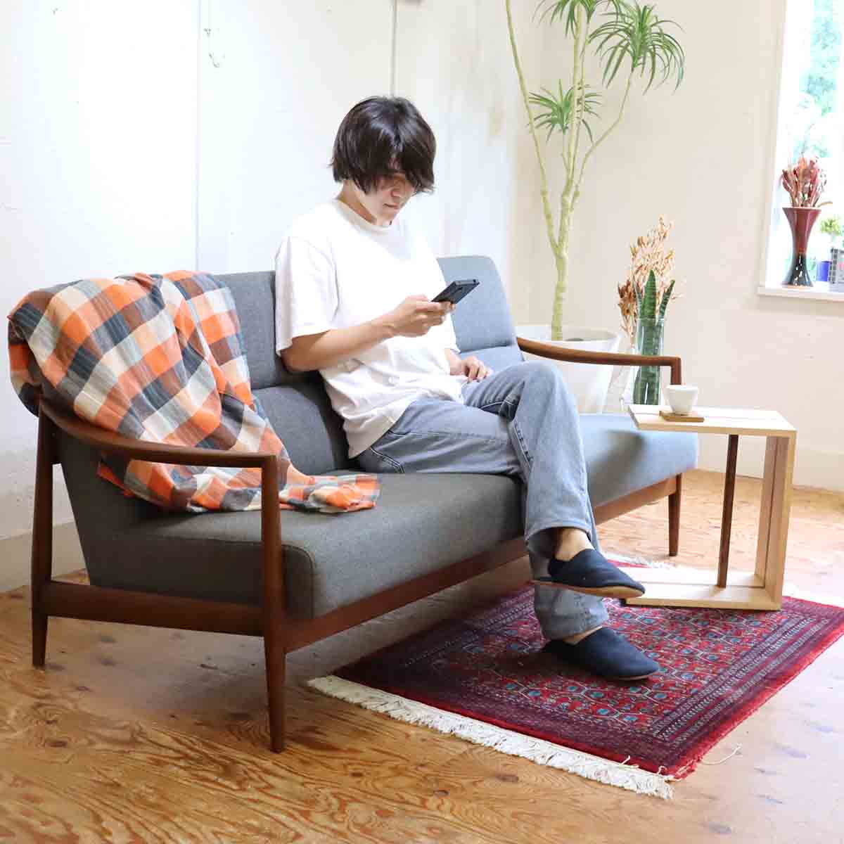 日進木工 Forms / フォルムス 3Pソファ トリプルソファ オーク 中古