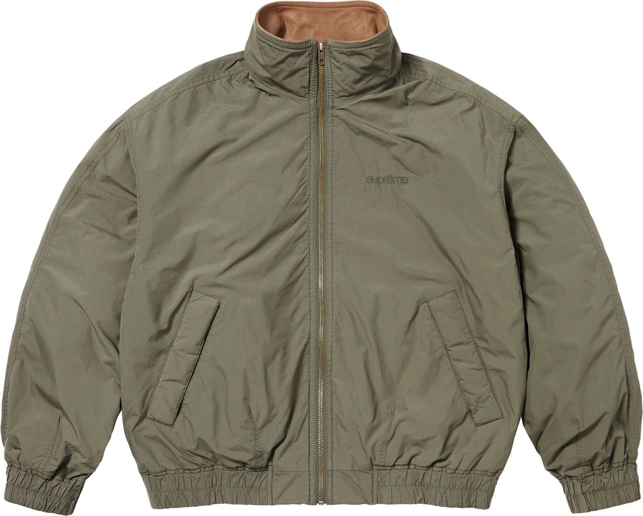 Supreme Leather Collar Utility Jacket Olive – RIF LA
