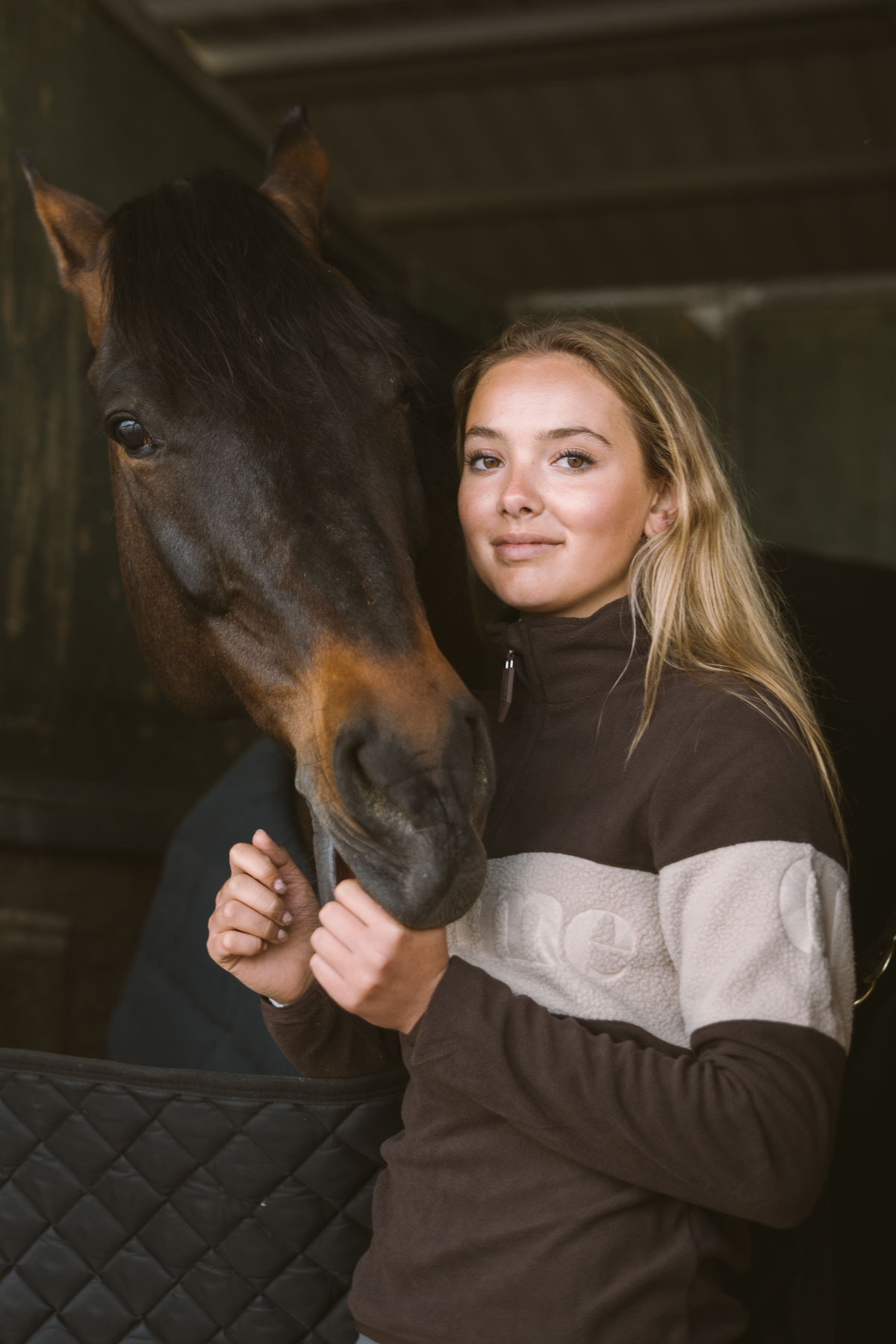 Alix Fleece, Chocolate Brown/Camel | Pomme