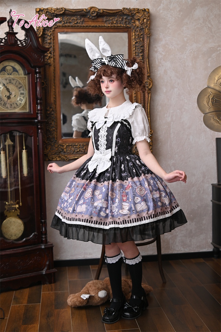 送料無料】L1715 アリス柄ジャンパースカート《予約受付》 - To Alice