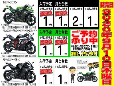 Ninja ZX-25R予約状況更新しました。 | バイク・パーツの事なら