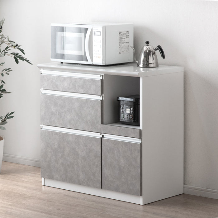 幅90cm] 国産 キッチンカウンター 完成品 食器棚 キッチンボード