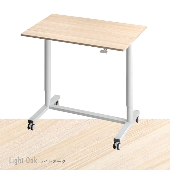 幅90cm スタンディングデスク 上下昇降式 キャスター付き 木製