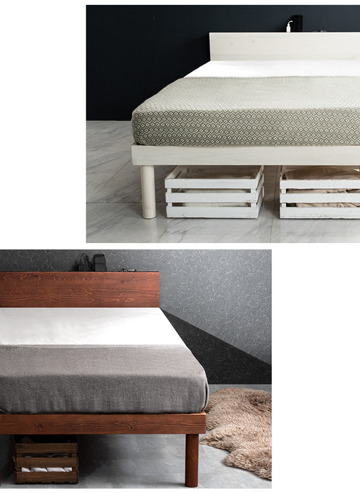 ≪累計80万台突破≫ [クイーン] 宮付きすのこベッド フレーム単品 2口